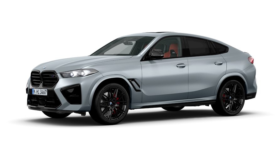 BMW X6 M trefjärdedelsvy från sidan 